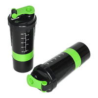 2x Protein Shaker Bottle Set – 3-in-1 Smart Blender Mixer Cup for Gym & Fitness Sports & Fitness Kings Warehouse 