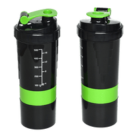 2x Protein Shaker Bottle Set – 3-in-1 Smart Blender Mixer Cup for Gym & Fitness Sports & Fitness Kings Warehouse 