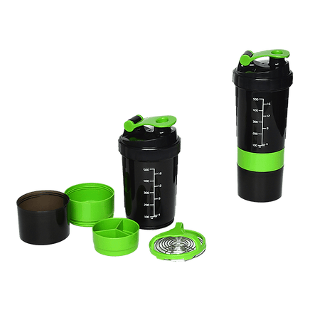 2x Protein Shaker Bottle Set – 3-in-1 Smart Blender Mixer Cup for Gym & Fitness Sports & Fitness Kings Warehouse 