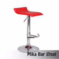 2X Red Bar Stools Faux Leather Low Back Adjustable Crome Base Gas Lift Slim Seat Swivel Chairs Furniture Kings Warehouse 