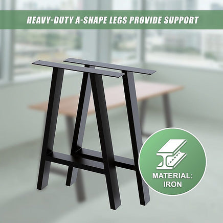 2x Rustic Dining Table Legs Steel Industrial Vintage 71cm - Black Home & Garden Kings Warehouse 