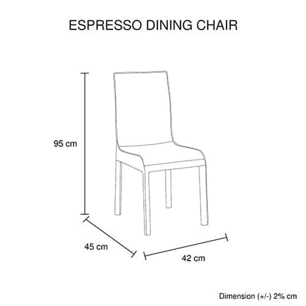 2x Steel Frame White Leatherette Medium High Backrest Dining Chairs with Wooden legs Furniture Kings Warehouse 
