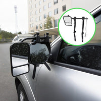 2x Towing Mirrors Pair Clip on Multi Fit Clamp On Towing Caravan 4X4 Trailer Tools Kings Warehouse 