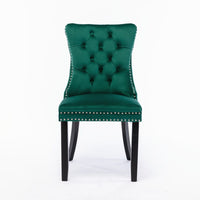 2x Velvet Dining Chairs- Green Kings Warehouse 