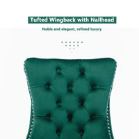 2x Velvet Dining Chairs- Green Kings Warehouse 