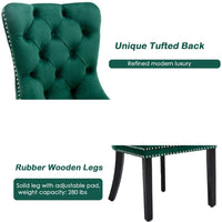 2x Velvet Dining Chairs- Green Kings Warehouse 