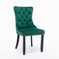 2x Velvet Dining Chairs- Green Kings Warehouse 