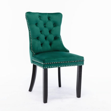 2x Velvet Dining Chairs- Green Kings Warehouse 