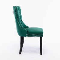 2x Velvet Dining Chairs- Green Kings Warehouse 