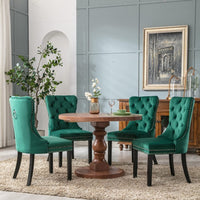 2x Velvet Dining Chairs- Green Kings Warehouse 