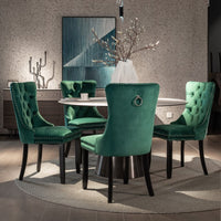 2x Velvet Dining Chairs- Green Kings Warehouse 