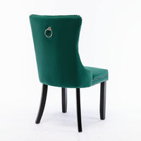2x Velvet Dining Chairs- Green Kings Warehouse 