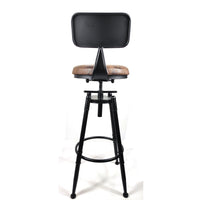 2x Vintage Industrial Rustic Bar Stool Kitchen Stool Swivel Chair Counter Height bar stools Kings Warehouse 