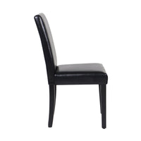 2x Wooden Frame Black Leatherette Dining Chairs with Solid Pine Legs Furniture Kings Warehouse 