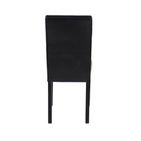 2x Wooden Frame Black Leatherette Dining Chairs with Solid Pine Legs Furniture Kings Warehouse 