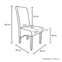 2x Wooden Frame Brown Leatherette Dining Chairs with Solid Pine Legs Furniture Kings Warehouse 