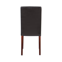 2x Wooden Frame Brown Leatherette Dining Chairs with Solid Pine Legs Furniture Kings Warehouse 