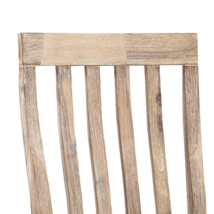 2x Wooden Frame Leatherette in Solid Acacia Wood & Veneer Dining Chairs in Oak Colour Furniture Kings Warehouse 