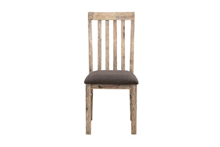 2x Wooden Frame Leatherette in Solid Acacia Wood & Veneer Dining Chairs in Oak Colour Furniture Kings Warehouse 