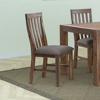 2x Wooden Frame Leatherette in Solid Wood Acacia & Veneer Dining Chairs in Chocolate Colour Furniture Kings Warehouse 