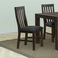 2x Wooden Frame Leatherette in Solid Wood Acacia & Veneer Dining Chairs in Chocolate Colour Furniture Kings Warehouse 