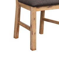 2x Wooden Frame Leatherette in Solid Wood Acacia & Veneer Dining Chairs in Oak Colour Furniture Kings Warehouse 