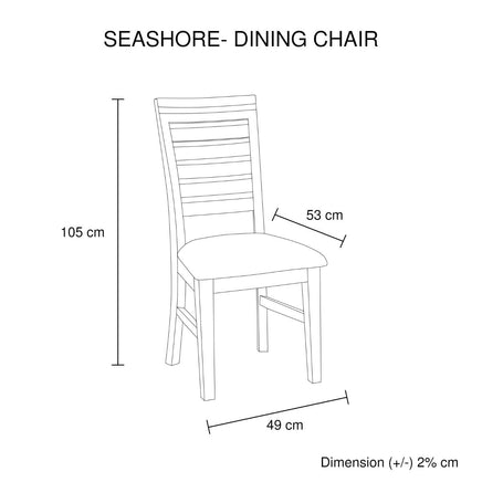 2x Wooden Frame Leatherette Solid Wood Acacia Dining Chairs in Silver Brush Colour Furniture Kings Warehouse 