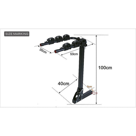 3 Bicycle Rack Hitch Mount Bike Carrier for Car and SUV Tow Bar Outdoor Recreation Kings Warehouse 