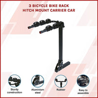 3 Bicycle Rack Hitch Mount Bike Carrier for Car and SUV Tow Bar Outdoor Recreation Kings Warehouse 
