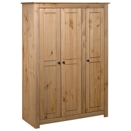 3-Door Wardrobe 118x50x171.5 cm Pine Panama Range bedroom furniture Kings Warehouse 