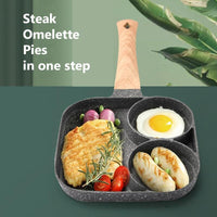 3 hole Frying Pot Pan Non-stick Egg Pancake Steak Hamburg Omelet Pan Tools AU Home & Garden Kings Warehouse 