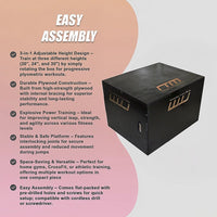 3 IN 1 Black Wood Plyo Games Plyometric Jump Box Sports & Fitness Kings Warehouse 