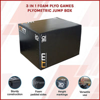 3 IN 1 Foam Plyo Games Plyometric Jump Box Sports & Fitness Kings Warehouse 