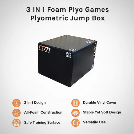 3 IN 1 Foam Plyo Games Plyometric Jump Box Sports & Fitness Kings Warehouse 