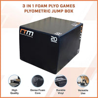3 IN 1 Foam Plyo Games Plyometric Jump Box Sports & Fitness Kings Warehouse 