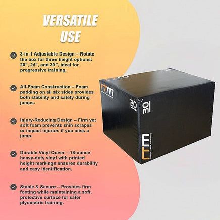 3 IN 1 Foam Plyo Games Plyometric Jump Box Sports & Fitness Kings Warehouse 