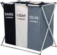 3 in 1 Large 135L Laundry Clothes Hamper Basket with Waterproof bags and Aluminum Frame (Multi) Kings Warehouse 