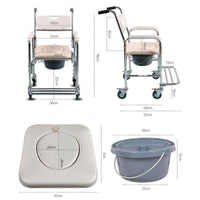 3-in-1 Mobile Rolling Chair Wheelchair Commode Bedside Toilet Chair Shower Chair Health & Beauty Kings Warehouse 