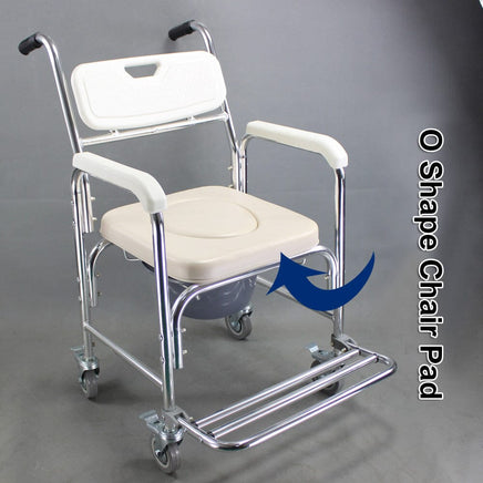 3-in-1 Mobile Rolling Chair Wheelchair Commode Bedside Toilet Chair Shower Chair Health & Beauty Kings Warehouse 