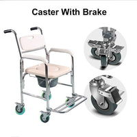 3-in-1 Mobile Rolling Chair Wheelchair Commode Bedside Toilet Chair Shower Chair Health & Beauty Kings Warehouse 