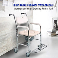 3-in-1 Mobile Rolling Chair Wheelchair Commode Bedside Toilet Chair Shower Chair Health & Beauty Kings Warehouse 