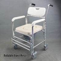 3-in-1 Mobile Rolling Chair Wheelchair Commode Bedside Toilet Chair Shower Chair Health & Beauty Kings Warehouse 