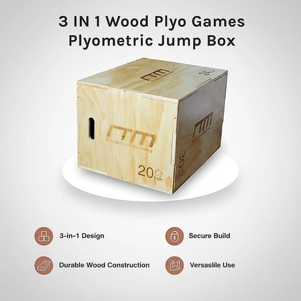 3 IN 1 Wood Plyo Games Plyometric Jump Box Sports & Fitness Kings Warehouse 