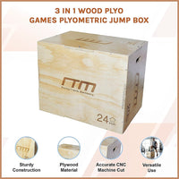 3 IN 1 Wood Plyo Games Plyometric Jump Box Sports & Fitness Kings Warehouse 