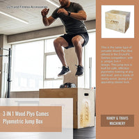 3 IN 1 Wood Plyo Games Plyometric Jump Box Sports & Fitness Kings Warehouse 