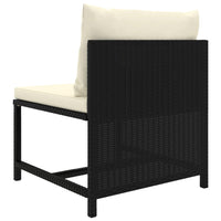 3 Piece Garden Lounge Set with Cushions Poly Rattan Black garden supplies Kings Warehouse 