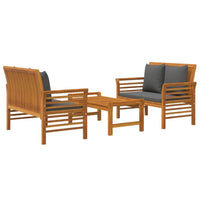 3 Piece Garden Lounge Set with Cushions Solid Wood Acacia garden supplies Kings Warehouse 