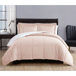 3 Piece Micro Mink Comforter Set Apricot Queen Home & Garden Kings Warehouse 