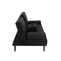 3 Seater Adjustable Sofa Bed With Cup Holder Black Furniture Kings Warehouse 