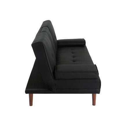 3 Seater Adjustable Sofa Bed With Cup Holder Black Furniture Kings Warehouse 